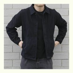 How I Want My Boyfriend To Dress, Motorcycle Mens Fashion, Black Shacket Men, Basic Mens Fashion, Cotton Dark Wash Shacket With Pockets, Dark Wash Cotton Shacket With Pockets, Cotton Shacket With Pockets In Dark Wash, Dark Wash Long Sleeve Utility Jacket For Work, Dark Wash Cotton Shacket For Fall