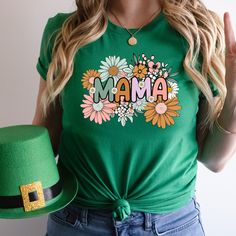 Floral Mama Shirt, Wild Floral Mama Shirt Gift For Mom, Gift Girl Mama Tee, Cute Mama Shirt, Mothers Day Shirt, Mom Birthday Tee, Gift Shirt 🌟 Welcome to our exclusive collection of stylish and comfortable t-shirts, tailored for football enthusiasts and fashion aficionados alike! 🌸 DETAILS 🌸 We take pride in using premium shirts from Bella Canvas and Gildan SoftStyle for our prints. *Bella Canvas* - Unisex sizing - Lightweight at 4.2 oz. - Available in various compositions including 100% Comb Fun Graphic Print Shirt For Mother's Day, Green T-shirt With Funny Print As Gift, Printed Crew Neck Top For Birthday, Mother's Day Green Short Sleeve T-shirt, Spring Funny Print Shirt As Gift, Spring Shirt With Funny Print For Gifts, Green Short Sleeve T-shirt For Mother's Day, Spring Funny Print Shirt As A Gift, Spring Shirt With Funny Print As A Gift