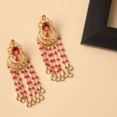 Classic Beads Chandbali Earrings Light Weight Jewellery Designs, Chand Bali, Luxury Details, Indian Accessories, Punjabi Fashion, Buy Jewellery Online, Chandbali Earrings, Indian Jewellery Design, Traditional Earrings