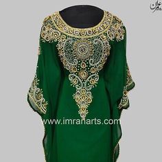 Trendy Fashion ImranArts-D31 Moroccan Kaftan Elegant Farasha Ethnic Abaya Wedding Arabic Dress, Stunning Womens Dresses Green Bohemian Kaftan With Zari Work, Green Bollywood Kaftan For Festivals, Green Bollywood Style Kaftan With Resham Embroidery, Bollywood Style Green Kaftan With Resham Embroidery, Green Zari Work Kaftan For Festivals, Green Bollywood Kaftan With Dabka Work, Traditional Georgette Kaftan With Dupatta, Festive Dabka Embroidered Georgette Kaftan, Floor-length Georgette Kaftan With Dupatta