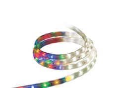 the multicolored led strip is shown on a white background