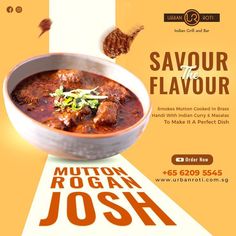 Food Thumbnail, Food Creative Ads, Mutton Rogan Josh, Channel Art Youtube, Weekend Design, Rogan Josh, Youtube Thumbnail Design, Restaurant Poster