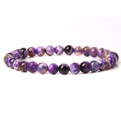 Style: Europe and America Material: Crystal Fashion Element: Bohemian, Ethnic, Retro, Leopard Print Stone Beaded Bracelets, Purple Fire, Stone Bracelets, Bracelets Design, Crystal Fashion, Purple Agate, Beads Bracelets, Fire Agate, Beaded Stretch Bracelet