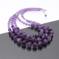 PRODUCT DETAIL :ITEM : PURPLE AMETHYST BEADED NECKLACEITEM CODE :  DGC3037ITEM NAME :NECKLACEGEMSTONE :  PURPLE AMETHYSTBEADS SHAPE : SMOOTH ROUNDLENGTH :   17"-19" INCH APPROXBEADS SIZE:  3mm/6-12 MM ApproxWEIGHT :  431 Cts. APPROXCUSTOMIZATION/BULK ORDER : AVAILABLEPLEASE FEEL FREE TO CONTACT IF YOU REQUIRE ANY FURTHER INFORMATION. Luxury Briolette Beaded Necklace With Polished Beads, Luxury Oval Beads Beaded Necklace For Gift, Cheap Lavender Beaded Necklaces For Gifts, Cheap Oval Gemstone Beads Necklaces, Purple Rondelle Gemstone Beads, Rondelle Amethyst Gemstone Beads, Amethyst Rondelle Gemstone Beads, Purple Amethyst Bead Jewelry, Faceted Amethyst Beads