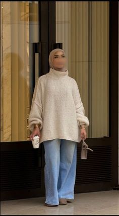 Hijab Style Outfits Winter, Modest Autumn Outfits Hijab, Outfit Ideas Winter Hijab, Hijab Winter Outfit, Fall Hijabi Outfits, Outfit Hijab Winter, Winter Hijabi Outfits, Modest Outfits Winter