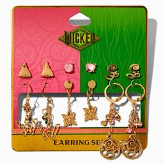 Wicked™ Claire's Exclusive Stud & Drop Earring Set - 6 Pack Ladybug Toys, Stitch Toys, Wicked Stuff, Lilo And Stitch Toys, Miraculous Ladybug Toys, Disney Purses, Wicked Movie, Elphaba And Glinda, Emo Style