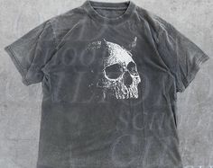 Peckshirt  Skull With Horns Vintage 90s Graphic T-Shirt, Gothic Y2k Shirt, Retro Skeleton Tee, 90s Skull Shirt, Y2k Skull, Washed Oversize Grunge Tee - Print In Your Way. Because of its versatility, shirts are a necessary piece of clothing for individuals of all ages and genders. Typically, it has either long or short sleeves, buttons along the front, and a collar. Shirts are appropriate for formal, business, and casual settings since they are available in an extensive range of designs, colors, and materials. They may be dressed more officially in dress trousers and a tie, or more casually in jeans and a tee shirt. Shirts are a popular option for daily wear as they are comfortable, breathable, and easy to maintain. Whether you're dressing up for a formal event or going casual, a well-fitti Halloween Acid Wash Casual T-shirt, Casual Acid Wash Halloween T-shirt, Casual Acid Wash T-shirt For Halloween, Alternative Washed Top For Streetwear, Y2k Skull Print Tops For Alternative Fashion, Alternative Washed T-shirt For Streetwear, Alternative Style Washed T-shirt For Streetwear, Casual Acid Wash Tops For Halloween, Punk Washed T-shirt For Streetwear