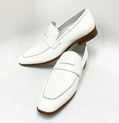 Style: 2240-12P-White – C&E Fashions White Dress Shoes Men, Cordovan Shoes, White Dress Shoes, Shoe Horn, White C, Shoe Tree, Horse Hair, Penny Loafers, Suede Shoes