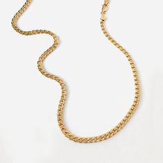 This timeless gold-filled curb chain is the perfect understated statement piece. It's the gold chain necklace you need to complete your modern, fresh aesthetic! Wear it alone for an effortlessly chic look, or layer it with other necklaces to create a personalized style. Recycled 14k gold filled Curb chain is adjustable from 16"-18" long Curb chain is 4mm wide Minimalist Cuban Link Necklace With Adjustable Chain For Everyday, Minimalist Cuban Link Necklace With Adjustable Chain, Classic Cuban Link Necklace With Adjustable Chain, Modern Gold Curb Chain Necklace, Minimalist Cuban Link Necklace For Everyday Use, Minimalist Everyday Cuban Link Necklace, Everyday Minimalist Cuban Link Necklace, Minimalist Cuban Link Chain Necklace With Curb Chain, Minimalist Cuban Link Necklace With Curb Chain As Gift