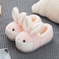 Pink Bunny Slippers Women Kids Winter Bunny House Shoes Rabbit Slippers, Bunny Shoes, Fun Slippers, Fluffy Shoes, Bunny Slippers, Wool Shoes, Animal Slippers, Bunny House, Pink Slippers