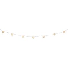 a white string light with gold dots on it