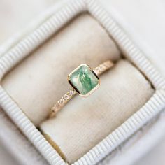 Moss Agate Ring-14K Solid Gold Ring-Silver Ring-Statement ring-Minimalist  Ring-Forest Stone Ring-art deco ring-wedding band-delicate ring >Ring details: - Style - Art deco - Metal Type: Sterling Silver, 14K White Gold, 14K Rose Gold , 14K Yellow Gold - Center Stone: Moss Agate - Accented stones: Cubic Zirconia - Color: Green - Ring Size: I offer more than one (Contact us if your ring size is not available in the listing) - Gemstone Size:- Main Stone: 7x9mm Makes a Wonderful Gift for your Girlfr Agate Gemstone Rings For Formal Occasions, Formal Agate Gemstone Rings, Elegant Agate Ring For Formal Occasions, Dainty Emerald Cut Gemstone Ring, Formal Agate Ring Jewelry, Elegant Moonstone Ring Ideal For Gifting, Elegant Agate Jewelry For Anniversary, Delicate Emerald Cut Promise Ring, Agate Gemstone Promise Ring