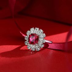 Ruby Flower, Ring Square, Cushion Cut Engagement, Oval Cut Engagement Ring, Stackable Wedding Bands, Sterling Silver Wedding Band, Cushion Cut Engagement Ring, Silver Wedding Bands, Sterling Silver Engagement Rings