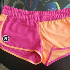 Block Party Beachrider Shorts. Magenta And Orange Sorbet. Pink Swim Trunks With Built-in Shorts For Beach Season, Pink Swim Trunks With Built-in Shorts For Summer, Pink Athletic Shorts With Built-in Liner For Summer, Pink Athletic Shorts With Built-in Shorts For Summer, Pink Beachwear Swim Trunks With Built-in Shorts, Pink Stretch Swim Trunks For Summer, Pink Swimwear With Built-in Shorts For Beach, Pink Swim Trunks For Beach Season, Pink Stretch Swim Trunks For Beach Season