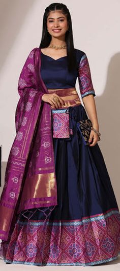 Blue color Lehenga in Silk fabric with Printed work Blue Color Lehenga, Reception Lehenga, Engagement Reception, Waist Chain, Salwar Kameez, Silk Fabric, Blue Fashion, Lehenga, Blue Color