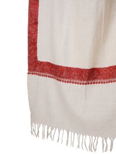 Enhance your wardrobe with the timeless elegance of our Pashmina Shawl featuring exquisite border embroidery. Crafted from luxurious Kashmiri pashmina, this shawl offers both warmth and sophistication, making it an ideal accessory for any occasion. Product Details: Hand Embroidered Pure Kashmiri Pashmina Material: Pure Kashmiri Pashmina (100% Cashmere) Color: Off White Size: 100 cm X 203 cm / 40 Inch X 80 Inch / 1.1 x 2.2 Yards (Approx) Embroidery: Intricate border embroidery in contrasting hues Sourced From: Changthangi goats in the Himalayan region of Ladakh Origin: Handcrafted in Kashmir by skilled artisans Description: Wrap yourself in luxury with our Pashmina Shawl adorned with delicate border embroidery. The soft and breathable Kashmiri pashmina fabric ensures comfort throughout the White Pashmina, Border Embroidery, Cashmere Color, Wool Wrap, Pashmina Shawl, Elegant Accessories, Cashmere Scarf, Hand Embroidered, Merino Wool