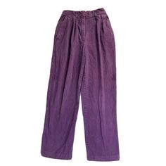 Vintage corduroy pants Womens pants Comes from a smoke free, pet friendly home Womens size 8 Photos are part of the items description.   Missing button from waist and button from backside pocket Measurements 12 inch waist 22 inch hips  13 inch rise 27 inch inseam Smoke free / pet friendly house hold Purple Cotton Check out my other items in my store! CP Straight Leg Corduroy Pants, Casual Purple Corduroy Bottoms, Solid Straight Leg Corduroy Pants, Retro Purple Cotton Bottoms, High-waisted Corduroy Pants With Pockets, Corduroy High-waisted Pants With Pockets, Purple Baggy Cotton Pants, Purple Corduroy Bottoms With Pockets, Purple Courderoy Pants