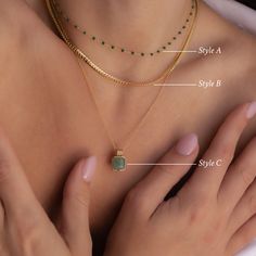 Découvrez le mélange parfait d'élégance et de charme avec notre ensemble de colliers Evergreen. Présentant des designs délicats tels que notre collier Emerald Station, notre collier à chaîne serpent épaisse et notre collier à pendentif en jade. Avec des teintes vertes luxuriantes, cet ensemble polyvalent est idéal à superposer ou à porter seul.


 UGS : RR- NR093 , RR-NR131, RR- NR151, BB-NB009

 détails du produit





 Matériau : argent sterling 925.




 Finition: Or 18 carats ∙ Argent Sterl Elegant Green Clavicle Chain Necklace, Green Emerald Necklace With Adjustable Chain, Elegant Green May Birthstone Chain Necklace, Everyday Fine Jewelry Green Necklaces, Green Emerald Jewelry With Delicate Chain, Green Fine Jewelry Necklace For Everyday, Elegant Green Pendant Chain Necklace, Everyday Fine Jewelry Green Necklace, Delicate Green Necklace With May Birthstone