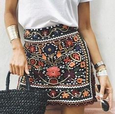 Bohemian Embroidery Black Floral Short Skirt – zorket Floral Short Skirt, Vintage Embroidery Patterns, Bohemian Embroidery, Embroidery Patterns Ideas, Embroidery Skirt, Patterns Ideas, Embroidery Patterns Vintage, Embroidered Skirt, Floral Short