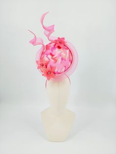 Hat Haven Millinery - Custom Kentucky Derby Hats & Fascinators in Louisville, Kentucky Pink Pinched Crown Headpiece For Races, Pink Flower Mini Hat Adjustable, Pink Adjustable Mini Flower Hat, Elegant Handmade Pink Hat, Pink Pinched Crown Fascinator For Formal Occasions, Pink Formal Fascinator With Pinched Crown, Pink Headpieces With Handmade Flowers For Royal Ascot, Pink Fascinator For Races With Pinched Crown, Pink Handmade Flower Headpieces For Royal Ascot