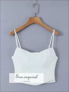 Women’s Solid Sweetheart Neck Corset Style Cami Top With Curved Hem And Back Zip Sun-Imperial United States Fitted Crop Top With Built-in Bra For Summer, High Stretch Summer Camisole, Fitted Bandage Tops For Summer, Fitted Cotton Camisole For Party, Fitted Seamless Camisole For Summer, Fitted Bandage Cami Top, Stretch Bandage Tops For Summer, Fitted Solid Color Beach Top, High Stretch Summer Tank Top With Straps