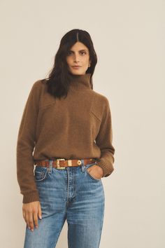 Our Charlotte turtleneck cashmere sweater for women provides great insulation against the cold all the while remaining stylish. With its slightly oversized and loose fit, it is meant to be worn both on days off and with casual outfits in the countryside, and also in a more sophisticated manner for dinners in town. An iconic and timeless piece. Charlotte’s fashion tip: “I love this textured and sophisticated turtleneck. Perfect with baggy jeans for a casual look in between seasons, or under a nic High Neck Cashmere Sweater For Fall, Classic Fall Soft Knit Turtleneck, Fall Relaxed Fit Turtleneck, Classic Soft Knit Turtleneck For Fall, Relaxed Fit High Neck Turtleneck For Fall, Fall Funnel Neck Fine Knit Sweater, Fall Fine Knit Sweater With Funnel Neck, Cozy Fall Turtleneck In Relaxed Fit, Cashmere Long Sleeve Turtleneck For Fall