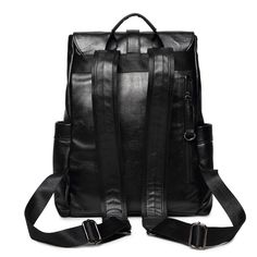 Unisex backpack for all-purpose use. Material: Leather Weight: 1020g Size: 260 x 120 x 400 mm Large Capacity Leather Bag For Students, Large Capacity Leather Satchel Backpack For Students, Black Satchel Bag For Students, Black Rectangular Satchel For Students, Black Anti-theft Backpack For On-the-go, Black Rectangular Bags For Students, Anti-theft Leather Backpack, Anti-theft Leather Shoulder Bag, Leather Anti-theft Shoulder Bag