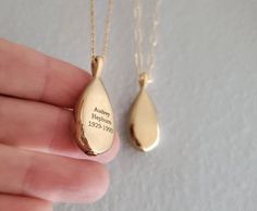 "Personalized Teardrop Pendant Necklace for Human Ashes, Teardrop necklaces for mom Memorial Jewelry Urn For Cat Dog Ashes Pet Loss Gift Pendant 13x24 mm About 19\" long chain. (if you want longer or shorter chain, just leave a note when you check out) This delicate small charm is made to carry only a small amount of ashes." Personalized Teardrop Jewelry As Gift, Personalized Teardrop Jewelry Gift, Teardrop Jewelry Gift For Mom On Mother's Day, Mother's Day Teardrop Jewelry Gift For Mom, Teardrop Jewelry As Mother's Day Gift For Mom, Teardrop Necklaces For Mother's Day Anniversary, Teardrop Necklace For Mother's Day, Personalized Gold Teardrop Jewelry, Personalized Teardrop Necklace For Memorial