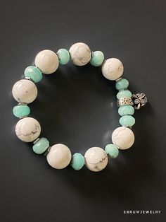 Aquamarine Christmas Bracelet - EBRU JEWELRY Aquamarine Beaded Bracelet As Gift, Aquamarine Beaded Bracelets As Gift, Beaded Aquamarine Bracelet For Gift, Handmade Adjustable Aquamarine Bracelet, Handmade Amazonite Round Bead Bracelets, Adjustable Aquamarine Beaded Bracelet With Natural Stones, Adjustable Aquamarine Beaded Bracelets With Natural Stones, Turquoise Aquamarine Beaded Bracelets With Natural Stones, Turquoise Aquamarine Bracelets With Round Beads