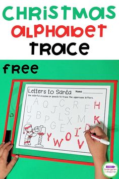 christmas alphabet trace free printable worksheet for kids to practice letters and numbers