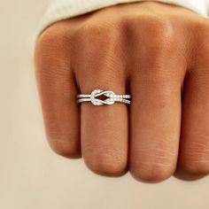 To my love,This ring symbolizes a knot that is not quite yet,But has all intentions of being tied.A promise ring.ITEM SPECIFICS:-Material: S925 Sterling Silver-Size: Adjustable, can fit size 6 to 11-Include: 1*Ring, Gift Card, Black Jewelry Box, Black velvet bag, jewelry polish cloth🎁 Recipient: daughter, wife, sister, mother, grandmother, BFF, etc.🎉 Occasion: Thanksgiving Day, Birthday, Christmas gifts, Mother's Day, Father's Day, etc. ✔️ Guarantee:-100% Satisfaction Guaranteed. -30-Day Money Mother Daughter Rings, Daughter Ring, Mother Daughter Bonding, Love Knot Ring, Daughter Jewelry, Friendship Rings, Mother Rings, Friendship Love, Knot Ring