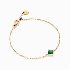 18 Karat Gold Pyramid Bracelet Featuring a delicate gold chain with a precious gemstone of your choice, this bracelet refines any look. Cleo by Marli draws inspiration from Cleopatra, evoking her strength and power capturing enriching color and daring design. Yellow Gold Bracelets With Jewels In Fine Jewelry Style, Elegant Green Jewelry With Box Chain, Elegant Gold Plated Bracelets For May Birthstone, Yellow Gold-plated Bracelets With Jewels, Dainty Yellow Gold Chain Bracelet With Gemstone, Elegant Yellow Gold Chain Bracelet With Gemstone, Elegant May Birthstone Bracelet With Adjustable Chain, Timeless Gold Bracelet With Gemstone, Timeless Gold Gemstone Bracelet