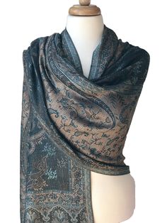 This collection of modal silk scarves has been inspired by the antique Kashmir Jamawar and Kani shawls. The scarves have a soft luxurious feel and the color combinations are very pleasing. It can be worn as a scarf or a wrap on an evening dress on a cool evening. Can be worn as a shawl by bridesmaids.Bestselling scarves. Hippie Witch Aesthetic, Kani Shawls, Bridesmaid Wrap, Reversible Scarf, Elegant Color, Wool Wrap, Silk Shawl, Pashmina Shawl, Teal And Gold