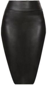 Sleek Leather Pencil Skirt, Sleek Knee-length Faux Leather Skirt, Sleek Knee-length Leather Skirt, Sleek Pencil Skirt For Night Out, Leather Pencil Mini Skirt For Party, Sleek Leather Pencil Skirt For Night Out, Elegant Knee-length Faux Leather Pencil Skirt, Knee-length Faux Leather Pencil Skirt For Night Out, Knee-length Faux Leather Skirt For Night Out