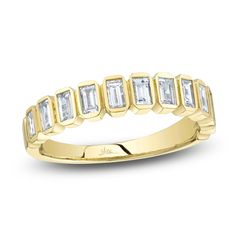 Bezel-set baguette-cut diamonds make this ring from Shy Creation® a shimmering addition to your stack or a perfect standalone style.
14K yellow goldTotal diamond weight is 3/4 carat Jewelry Style Guide, Jewelry Staples, Watch Trends, Bezel Set Ring, Diamond Promise Rings, Gemstone Engagement, Baguette Cut Diamond, Classic Jewelry, Baguette Cut