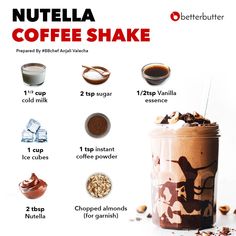 nutella coffee shake recipe with ingredients to make it