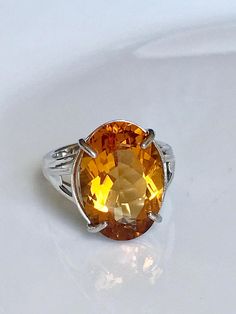 Citrine Engagement Ring, Gemstone Engagement Ring, Statement Rings, Cocktail Ring, November Birthsto Elegant Amber Topaz Ring, Classic Orange Topaz Ring With Prong Setting, Elegant Amber Topaz Ring For Anniversary, Elegant Amber Citrine Ring, Fine Jewelry Citrine Topaz Ring With Accent Stones, Elegant Oval Yellow Topaz Ring, Classic Orange Topaz Ring For Anniversary, Elegant Orange Topaz Ring With Center Stone, Classic Orange Topaz Ring For Gift