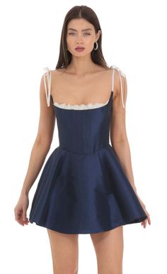 Hoco Dresses Simple, Unique Hoco Dresses, Fairytale Love, Elegant Dresses Short, Rush Dresses, Cute Homecoming Dresses, Blue Dress Short, Taffeta Fabric, Lucy In The Sky