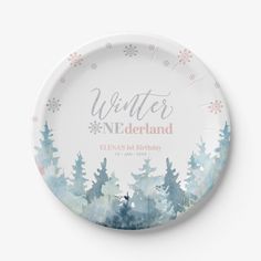 a paper plate with the words winter wonderland on it