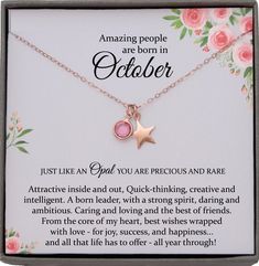 October Birthstone Necklace, Opal Necklace Gold, October Birthday Gifts, Dainty Necklaces for Women Birthstone Necklace Rose Gold Mom Gifts From Daughter, Opal Necklace Gold, October Birthstone Necklace, You Are Precious, Dainty Necklaces, Necklace Opal, October Birthday, Necklace Rose Gold, Stylish Top