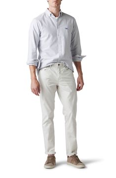 Trim and handsome, these stretch-cotton pants are cut in a straight-leg silhouette for effortless everyday style. 32" inseam; 14" leg opening; 10 1/4" front rise; 16" back rise (size 32) 98% cotton, 2% elastane Machine wash, tumble dry Imported Leg Stretching, Pocket Pants, Cotton Pants, Everyday Style, Stretch Cotton, Everyday Fashion, Khaki Pants, Straight Leg, Normcore