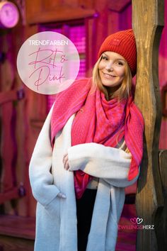 Rot und Pink für einen strahlenden Winter Winter Scarf, Knitted Scarf, Cashmere, Online Shop, Pink