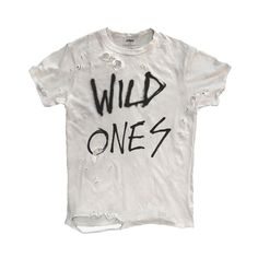 Wild Ones Graffiti - Thrasher T-Shirt - White Unisex Cotton T-shirt With Graffiti Print, White Distressed Grunge T-shirt, Unisex Graffiti Print Crew Neck T-shirt, Distressed Cotton Crew Neck T-shirt, Distressed White Short Sleeve T-shirt, Urban Distressed T-shirt For Summer, Grunge Style Relaxed Fit Crew Neck T-shirt, White Relaxed Fit T-shirt With Graffiti Print, Unisex Summer T-shirt With Logo Print