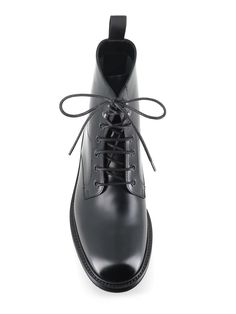 Black semi-brushed leather Lace-up boot from Henderson Baracco. Leather sole, light rubber sole. Unlined interior. Heel: 3 cmComposition: Leather Business Calf Leather Lace-up Ankle Boots, Business Lace-up Boots With Snip Toe And Leather Sole, High-top Combat Boots With Calf Leather And Leather Sole, High-top Combat Boots In Calf Leather With Leather Sole, Plain Toe Combat Boots With Rubber Sole For Work, Business Ankle Boots In Calf Leather, High-top Combat Boots With Leather Sole, Calf Leather Ankle Boots For Business, Workwear Combat Boots With Rubber Sole