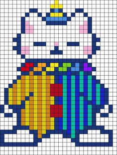 a cross stitch pattern with an image of a cat wearing a hat and holding a book