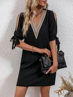 Dresses | Fashion Dresses | SHEIN USA Plain Tunic, Sequin Cami Dress, Ditsy Floral Dress, Backless Bodycon Dresses, Asymmetrical Hem Dress, Sewing Lingerie, Ruffle Trim Dress, Printed Halter Dress, Split Sleeve