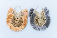 Fringe Earrings/Boho Earrings/large circle fringe tassel gold earrings/ gold fringe/grey fringe Silver Bohemian Tassel Earrings With Fringe, Summer Gold Tassel Earrings, Gold Fringe Tassel Earrings For Festival, Gold Fringe Earrings For Summer, Bohemian Tassel Earrings With Fringe, Bohemian Gold Fringe Earrings, Gold Bohemian Earrings With Fringe, Bohemian Gold Tassel Earrings With Fringe, Gold Bohemian Tassel Earrings With Fringe