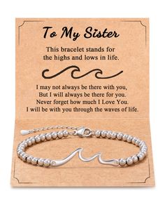 a bracelet that says to my sister