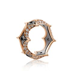 Each ring is composed and hand-crafted in 18K gold with brilliant diamonds set pave style in full circle, weighing approximately 1.60 Cts. Diamond Crown, Gold Beauty, Diamond Anniversary Rings, Diamond Drops, Fine Jewelry Designers, Diamond Drop Earrings, Full Circle, Rose Gold Diamonds, Brilliant Diamond