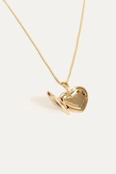 Maison Heart Locket Necklace – Kinn Gold Lockets, Gold Inspiration, Gold Heart Locket, Fall Rings, Gold Baroque, Heart Locket Necklace, Bar Stud Earrings, Star Pendant Necklace, Moment In Time